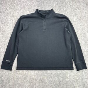 Asher Golf Sweater Mens 2XL Black Pullover 1/4 Zip Stretch Pima Cotton Shirt